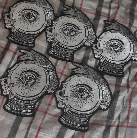 LAST 1! XXXL stunning huge crystal ball w tattooed hands IRON ON patch - Picture 10 of 12